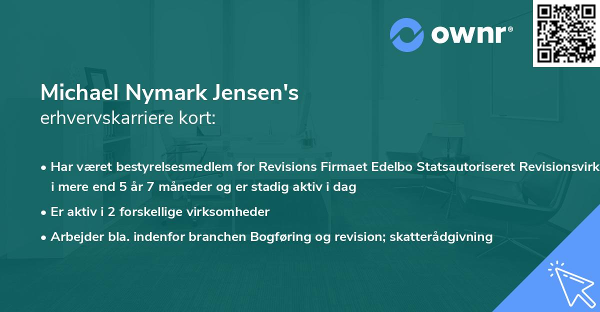 Michael Nymark Jensen's erhvervskarriere kort