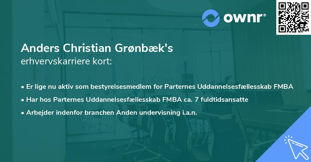 Anders Christian Grønbæk's erhvervskarriere kort