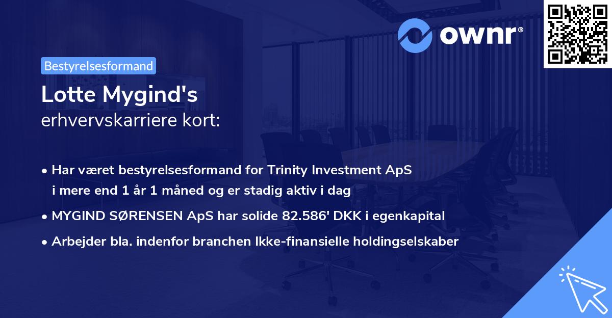 Lotte Mygind's erhvervskarriere kort