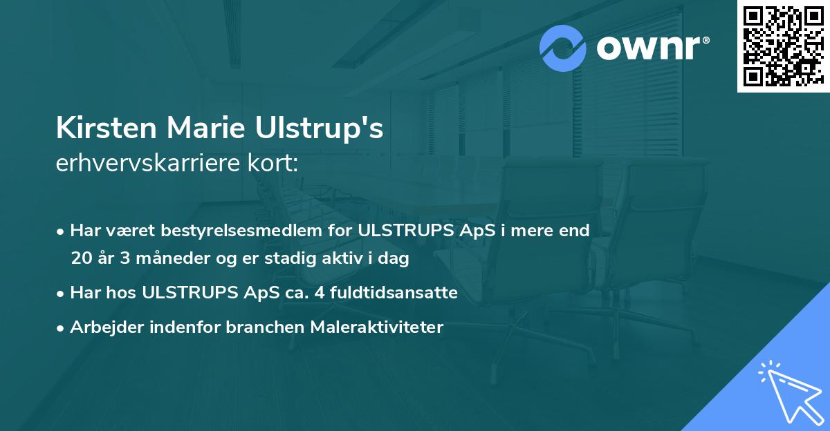 Kirsten Marie Ulstrup's erhvervskarriere kort