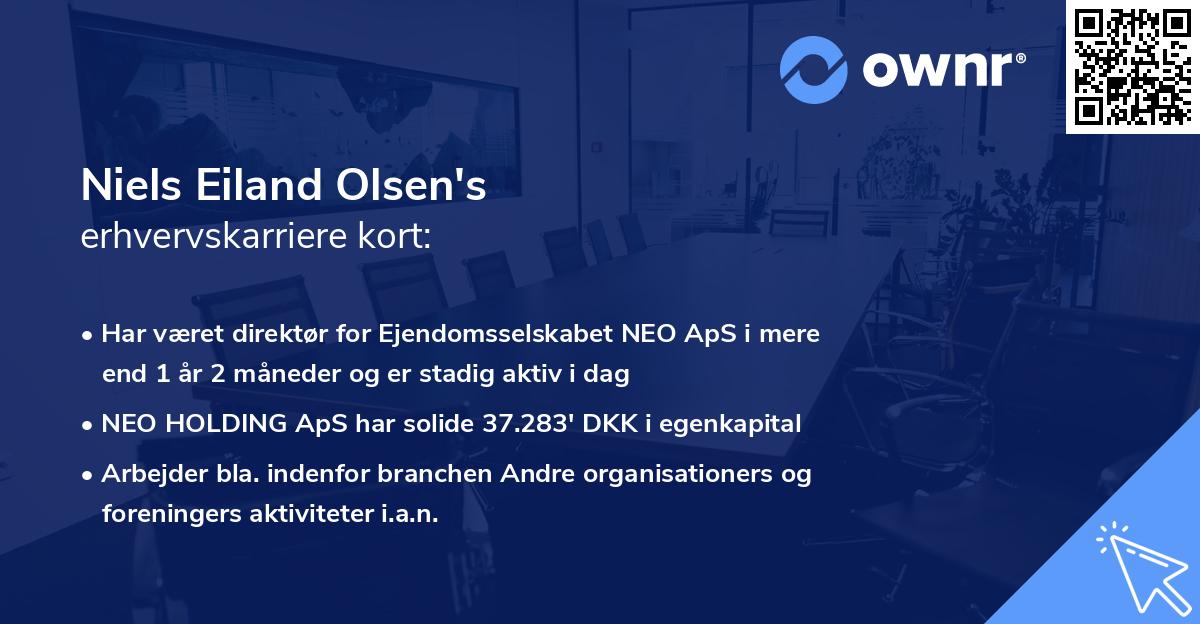 Niels Eiland Olsen's erhvervskarriere kort