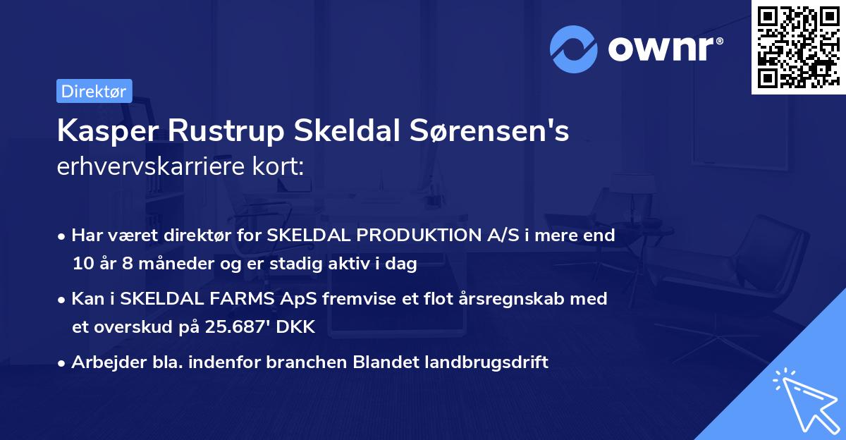 Kasper Rustrup Skeldal Sørensen's erhvervskarriere kort