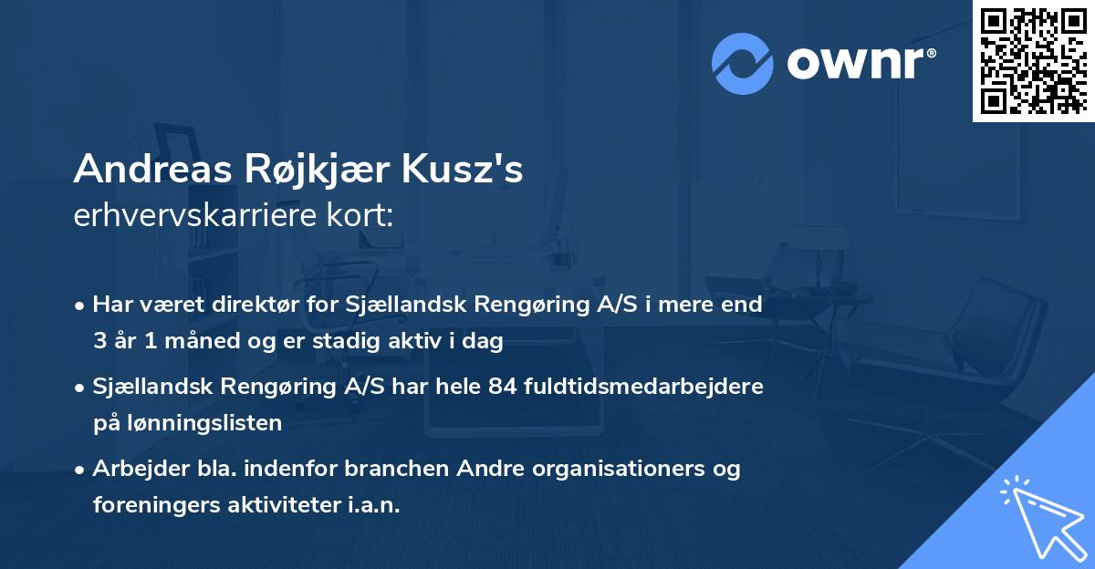 Andreas Røjkjær Kusz's erhvervskarriere kort