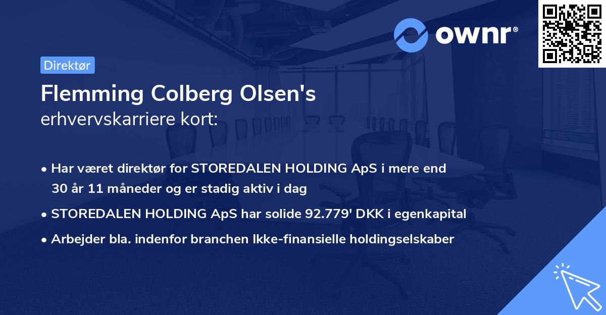 Flemming Colberg Olsen's erhvervskarriere kort