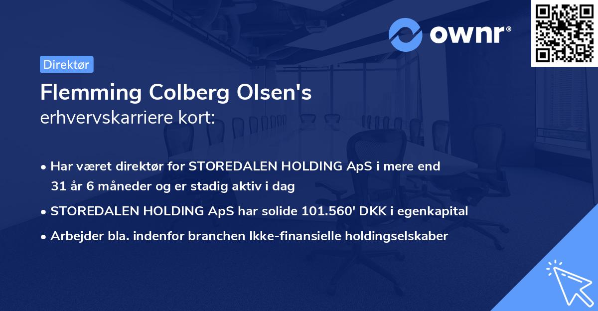 Flemming Colberg Olsen's erhvervskarriere kort