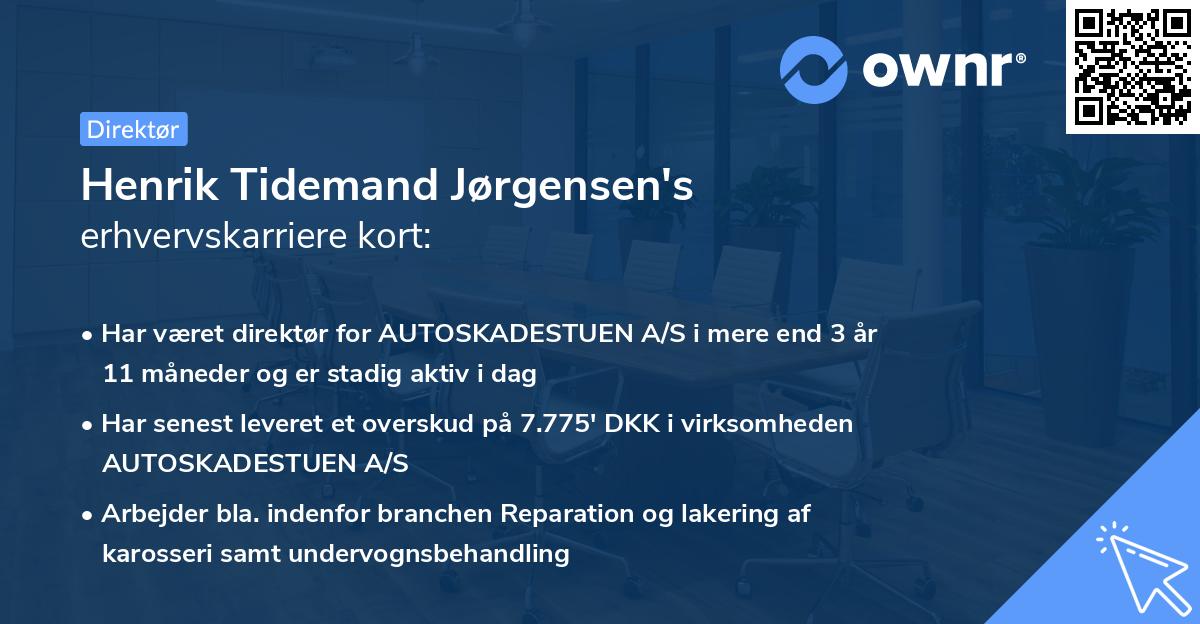 Henrik Tidemand Jørgensen's erhvervskarriere kort