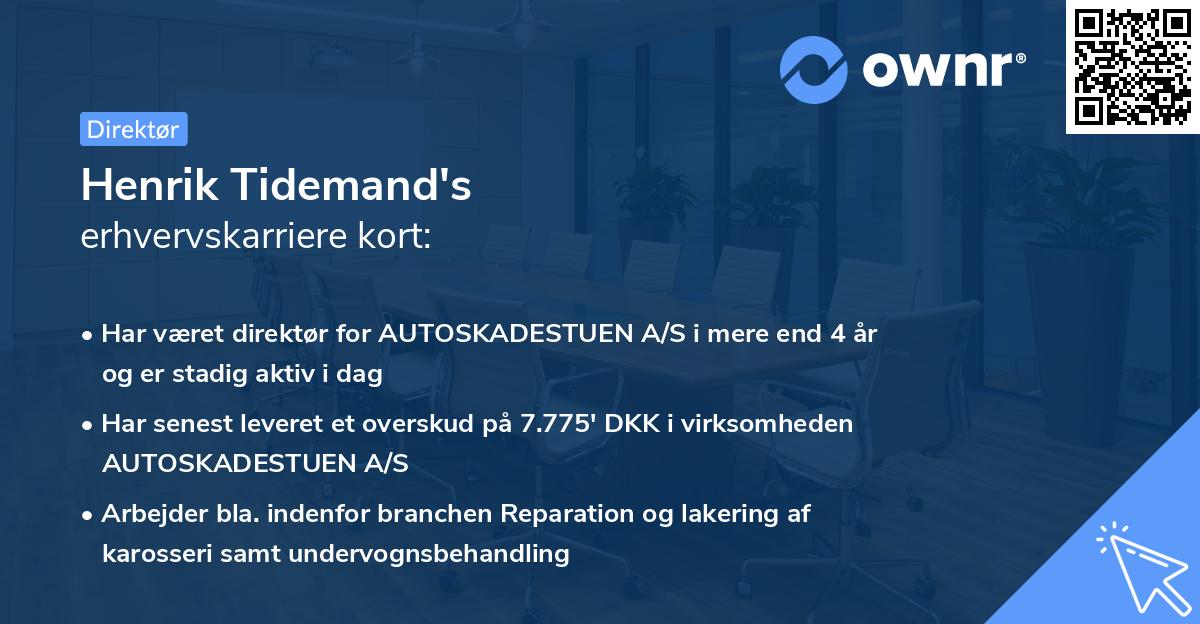 Henrik Tidemand's erhvervskarriere kort