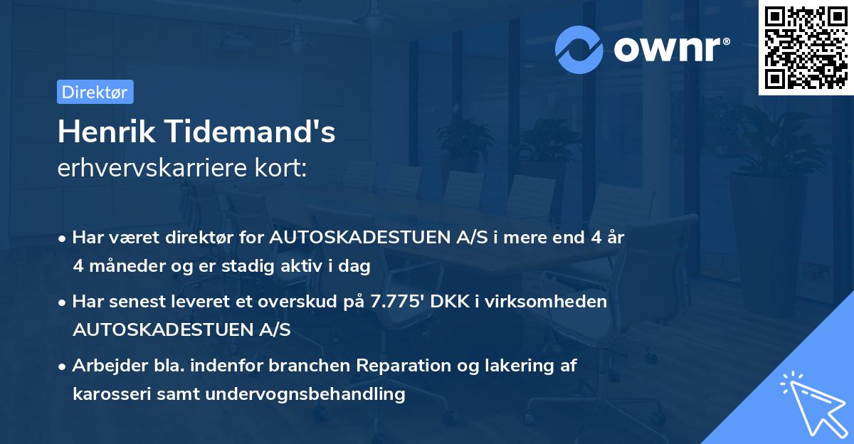 Henrik Tidemand's erhvervskarriere kort