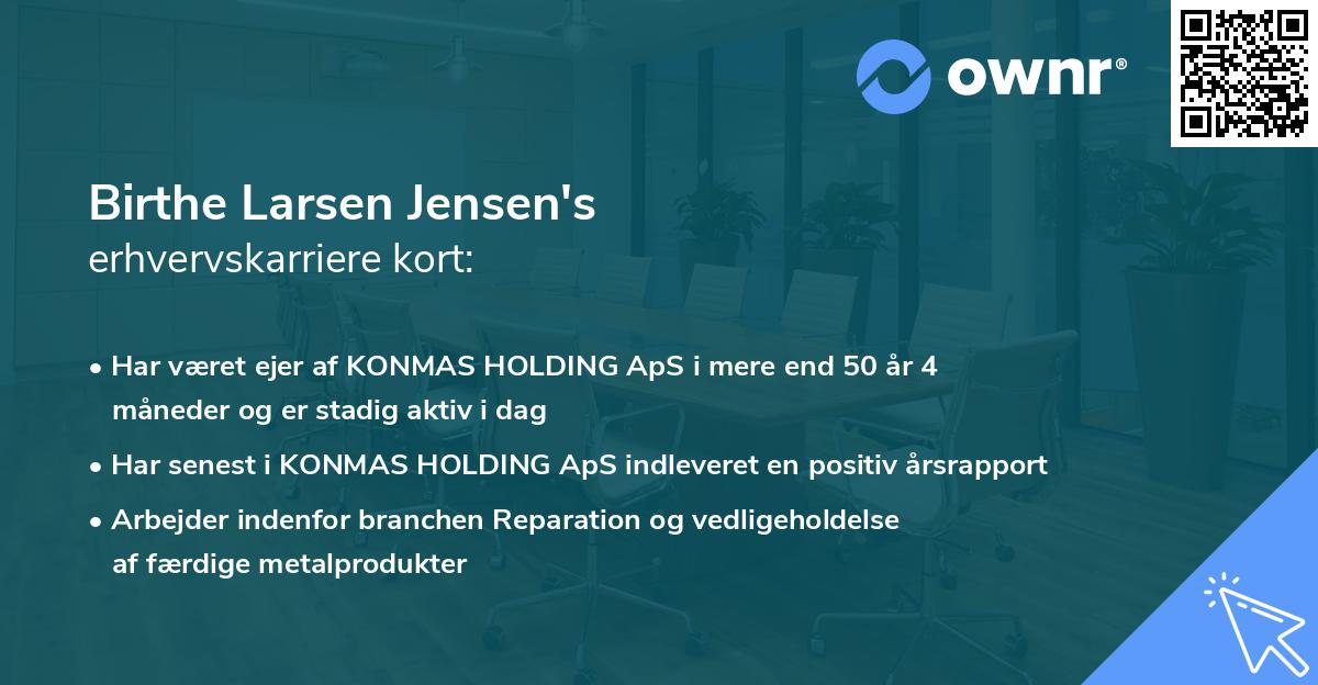 Birthe Larsen Jensen's erhvervskarriere kort