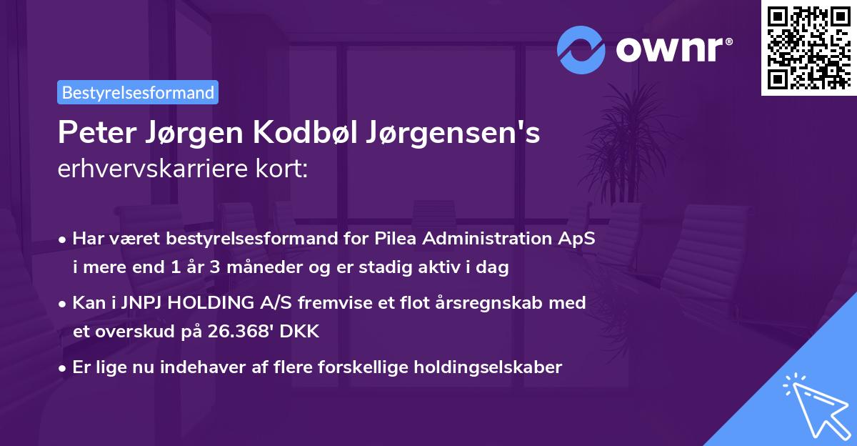 Peter Jørgen Kodbøl Jørgensen's erhvervskarriere kort