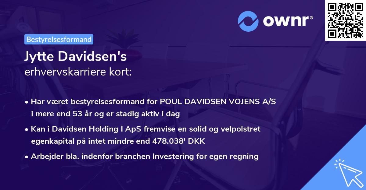 Jytte Davidsen's erhvervskarriere kort