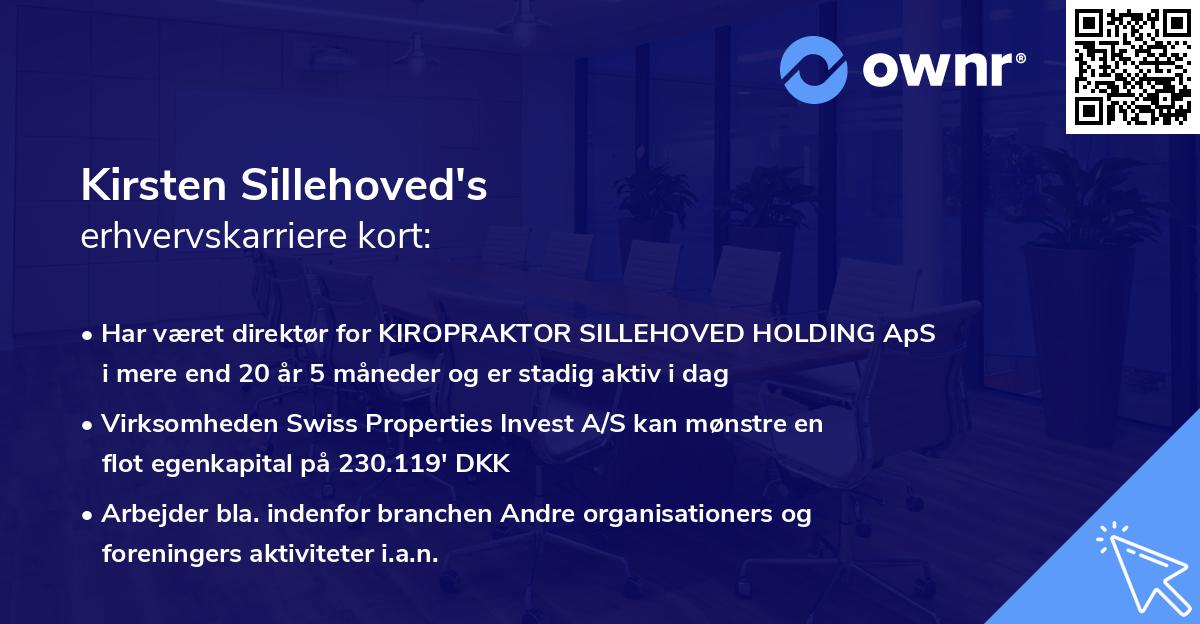 Kirsten Sillehoved's erhvervskarriere kort
