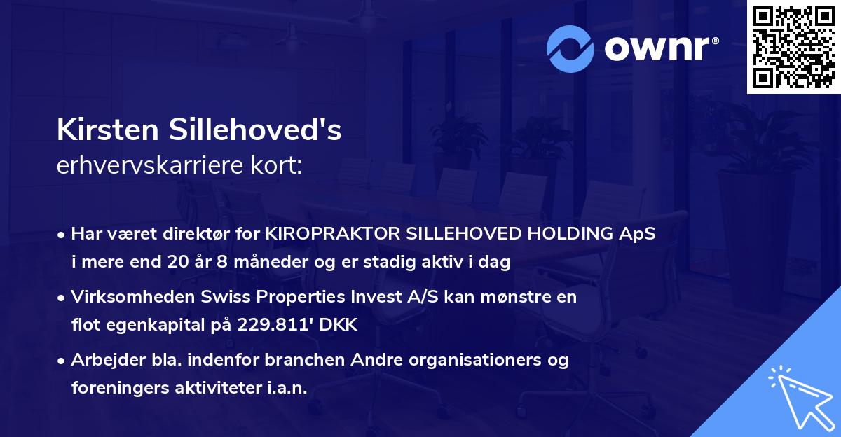 Kirsten Sillehoved's erhvervskarriere kort