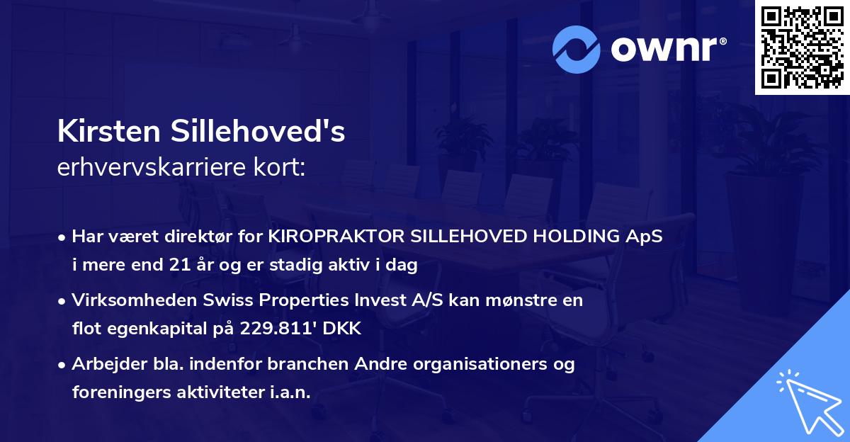Kirsten Sillehoved's erhvervskarriere kort