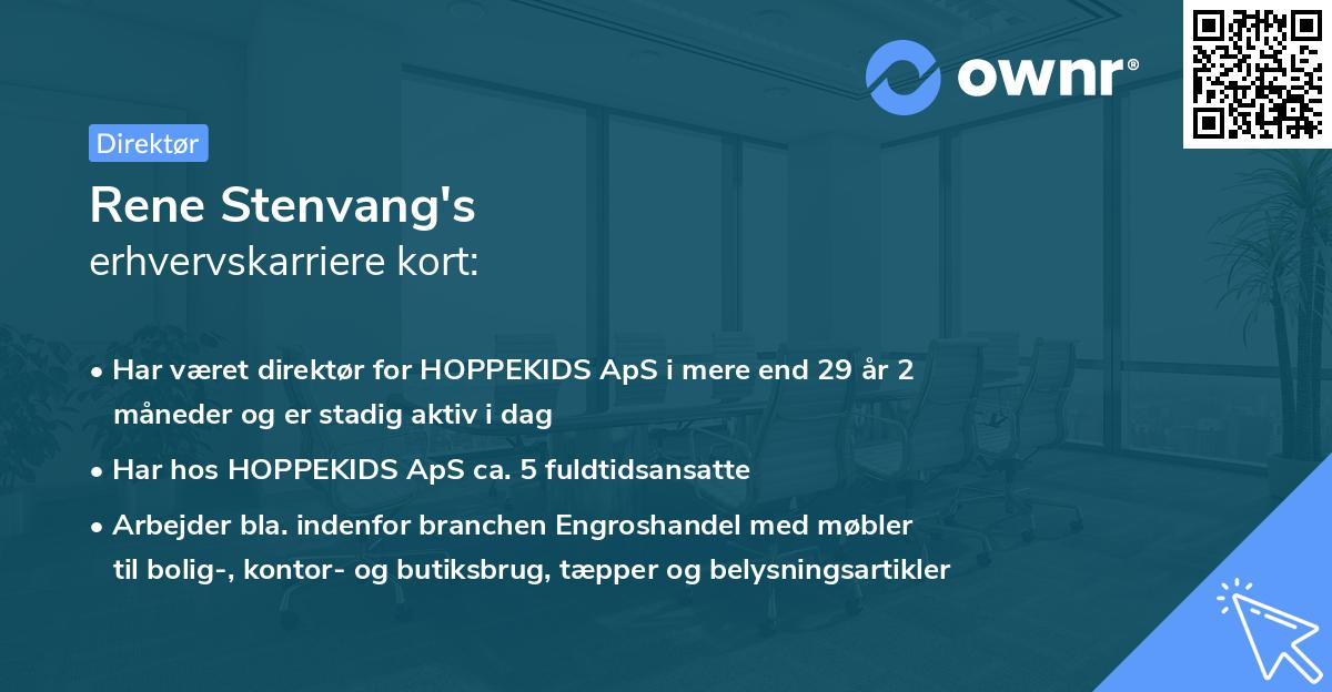 Rene Stenvang's erhvervskarriere kort