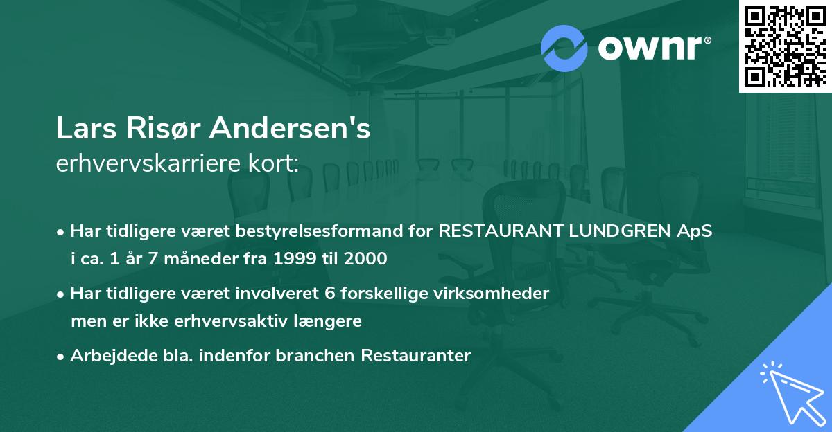 Lars Risør Andersen's erhvervskarriere kort