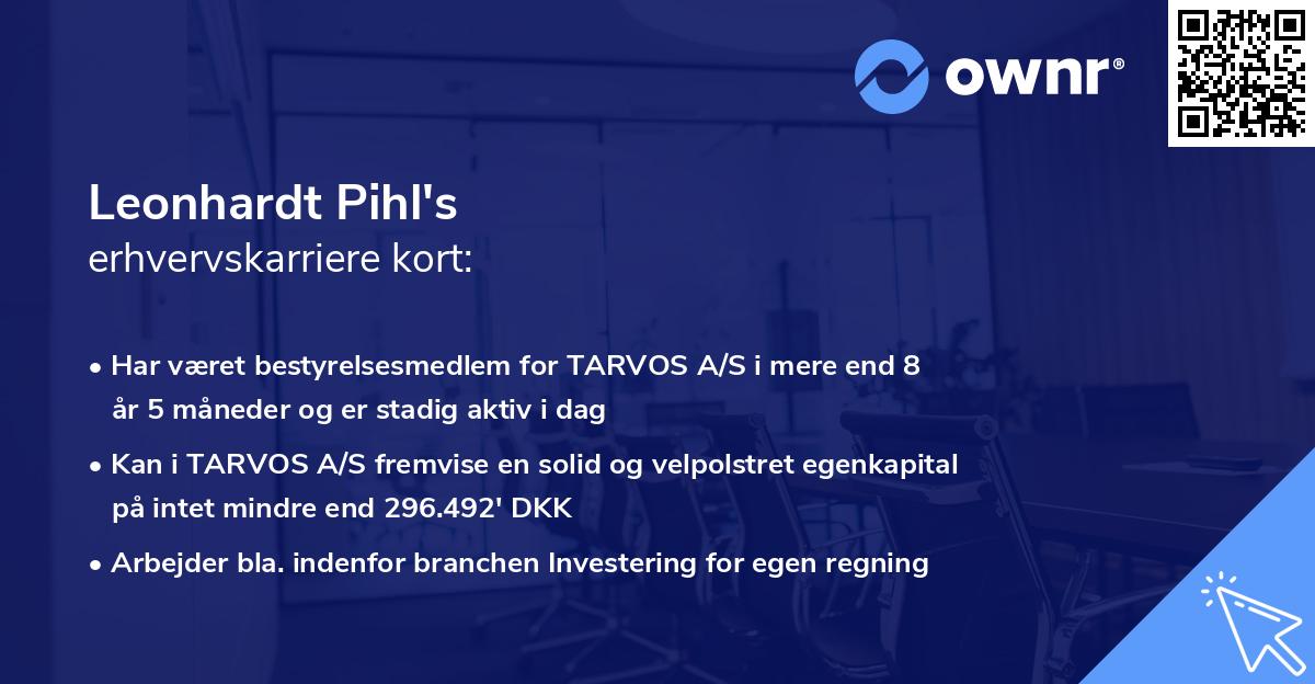Leonhardt Pihl's erhvervskarriere kort