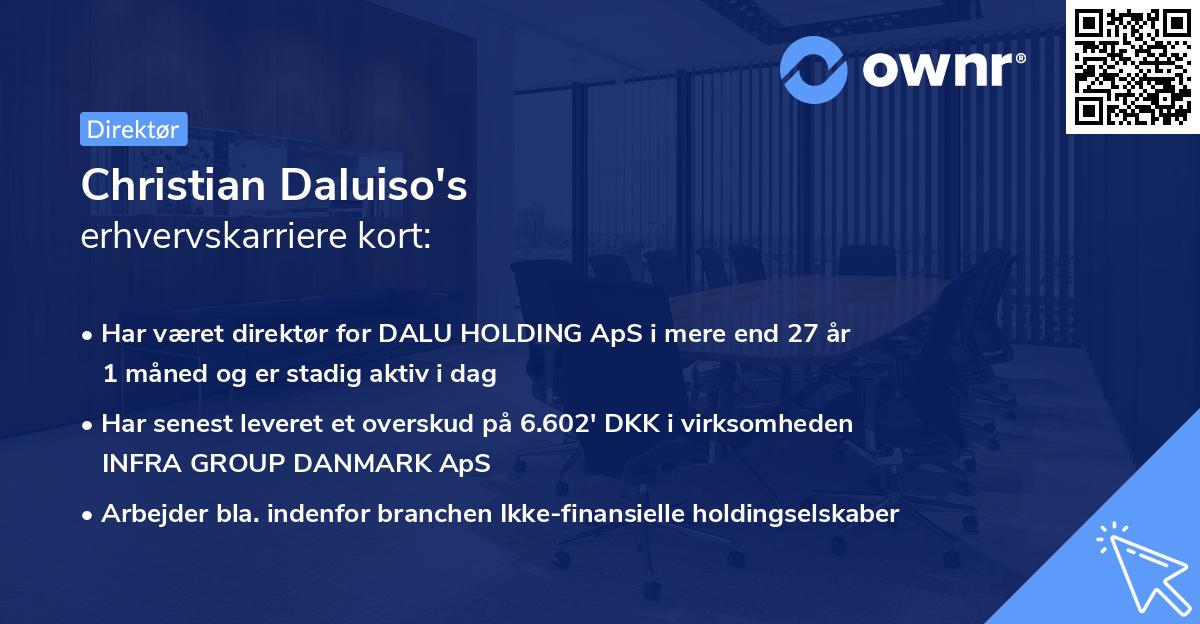 Christian Daluiso's erhvervskarriere kort