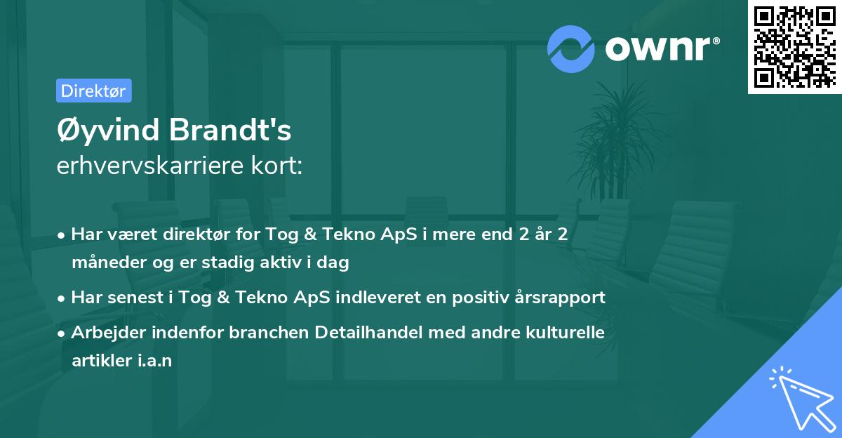 Øyvind Brandt's erhvervskarriere kort