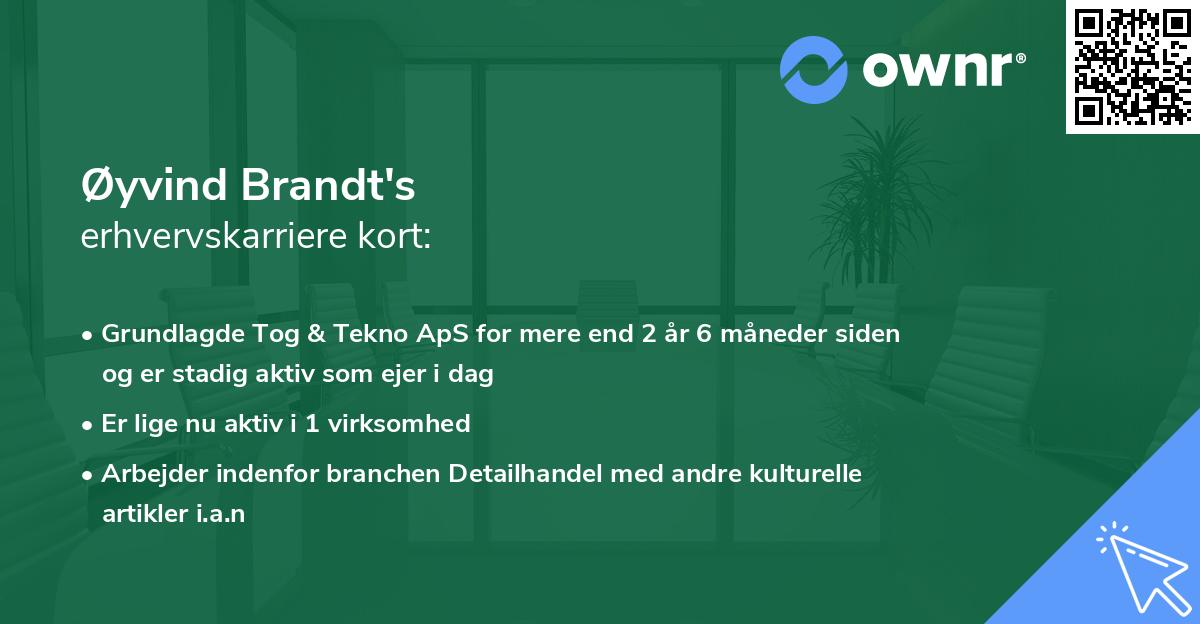 Øyvind Brandt's erhvervskarriere kort