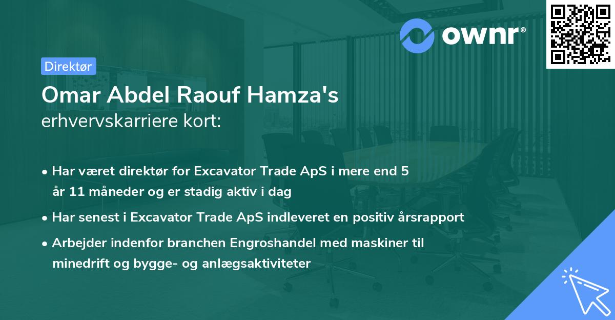 Omar Abdel Raouf Hamza's erhvervskarriere kort