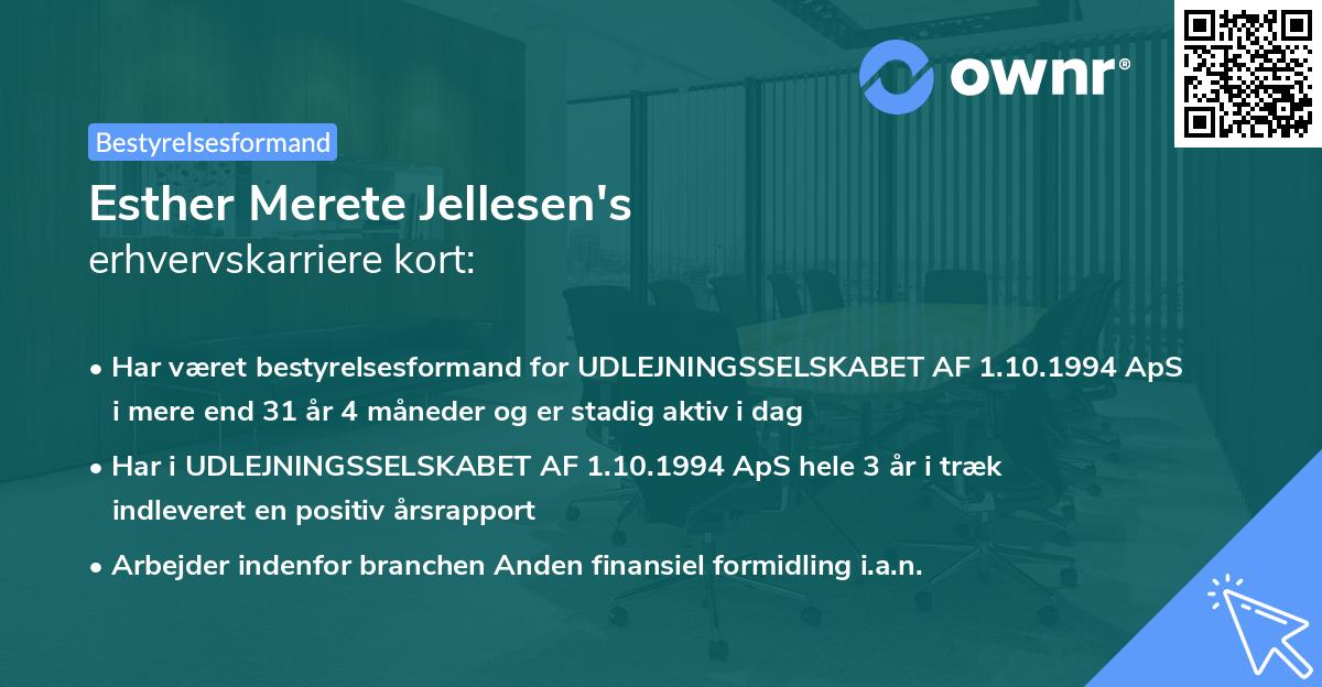 Esther Merete Jellesen's erhvervskarriere kort
