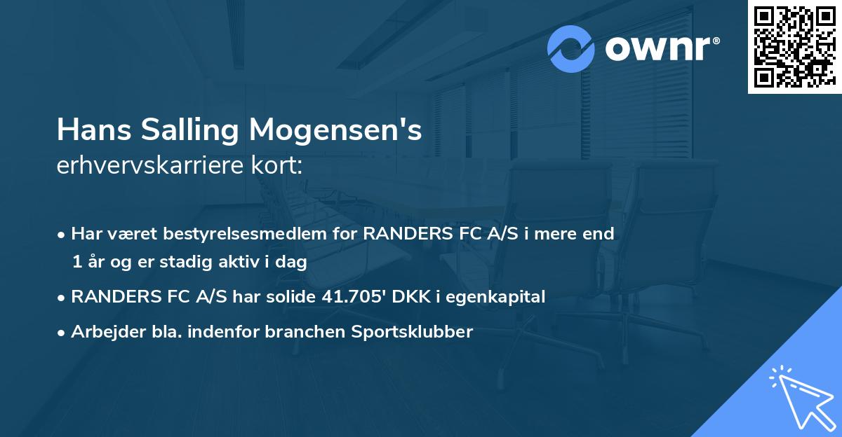 Hans Salling Mogensen's erhvervskarriere kort