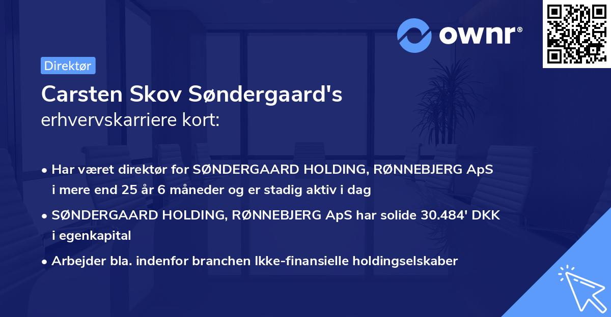Carsten Skov Søndergaard's erhvervskarriere kort
