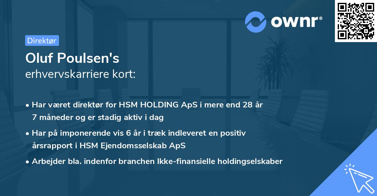 Oluf Poulsen's erhvervskarriere kort
