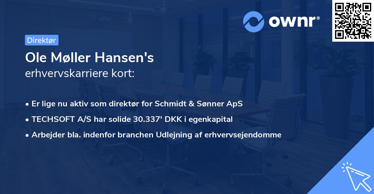 Ole Møller Hansen's erhvervskarriere kort