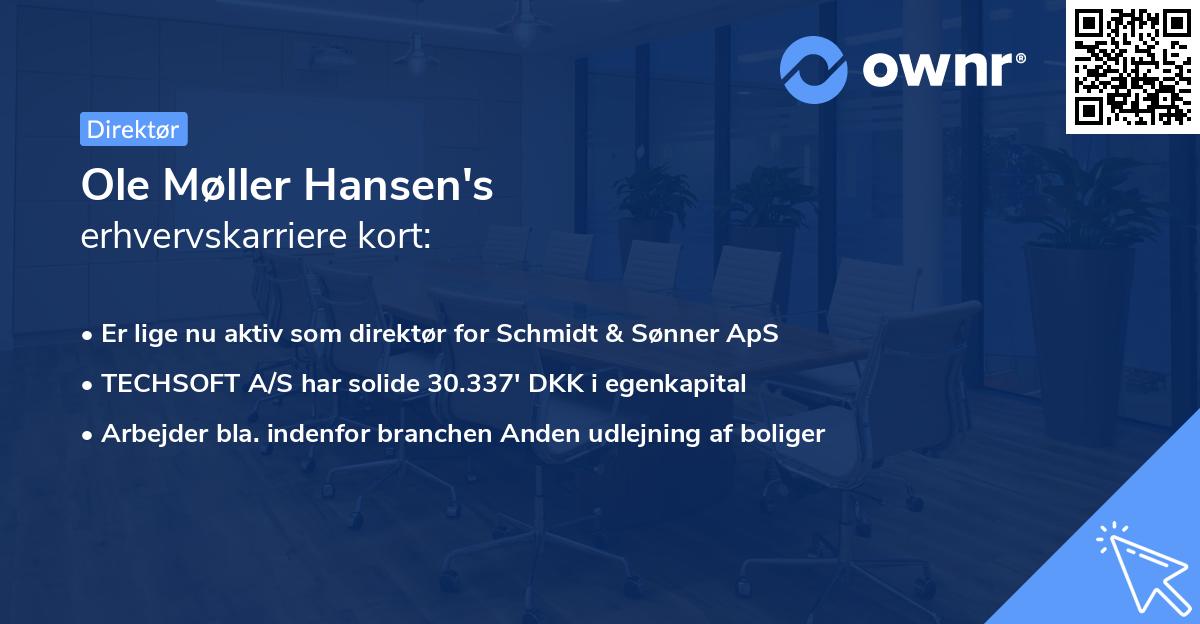 Ole Møller Hansen's erhvervskarriere kort
