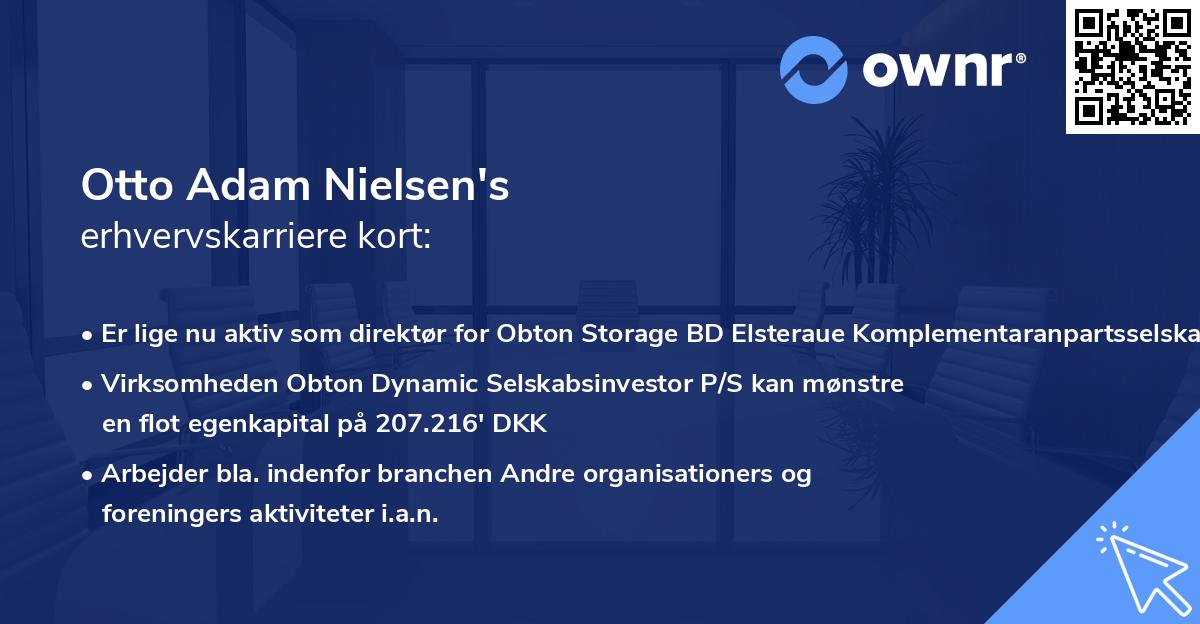 Otto Adam Nielsen's erhvervskarriere kort