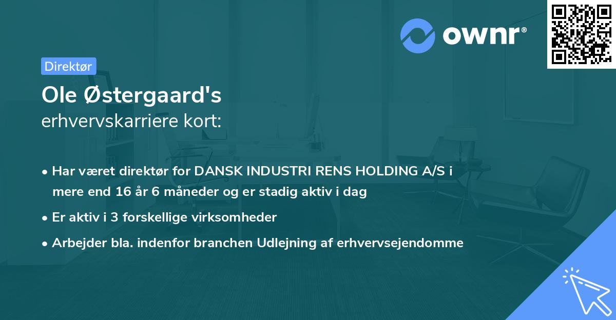 Ole Østergaard's erhvervskarriere kort