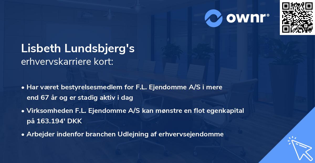 Lisbeth Lundsbjerg's erhvervskarriere kort
