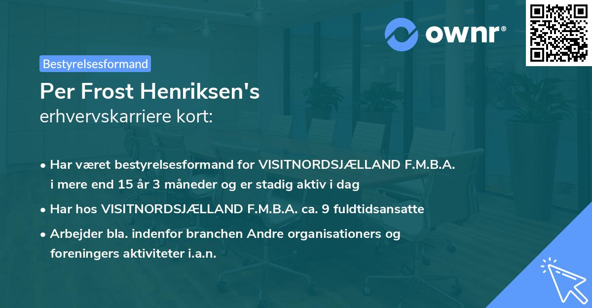 Per Frost Henriksen's erhvervskarriere kort
