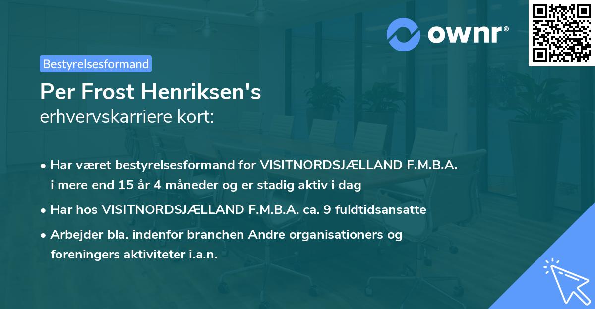 Per Frost Henriksen's erhvervskarriere kort
