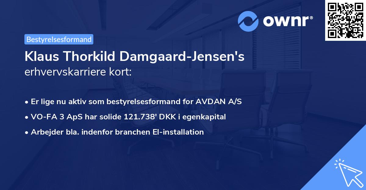 Klaus Thorkild Damgaard-Jensen's erhvervskarriere kort