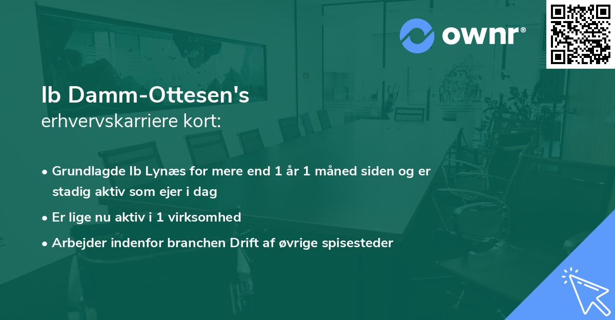 Ib Damm-Ottesen's erhvervskarriere kort