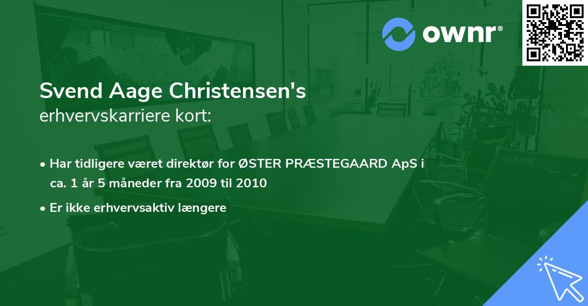 Svend Aage Christensen's erhvervskarriere kort