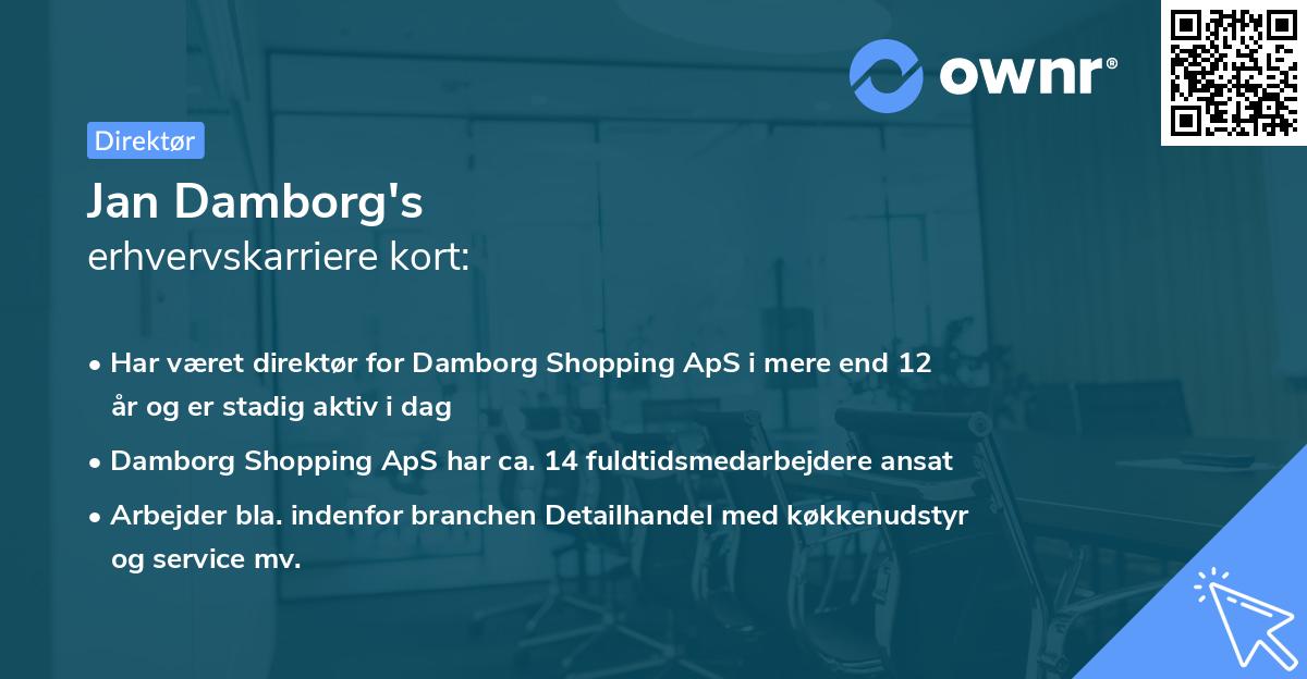 Jan Damborg's erhvervskarriere kort