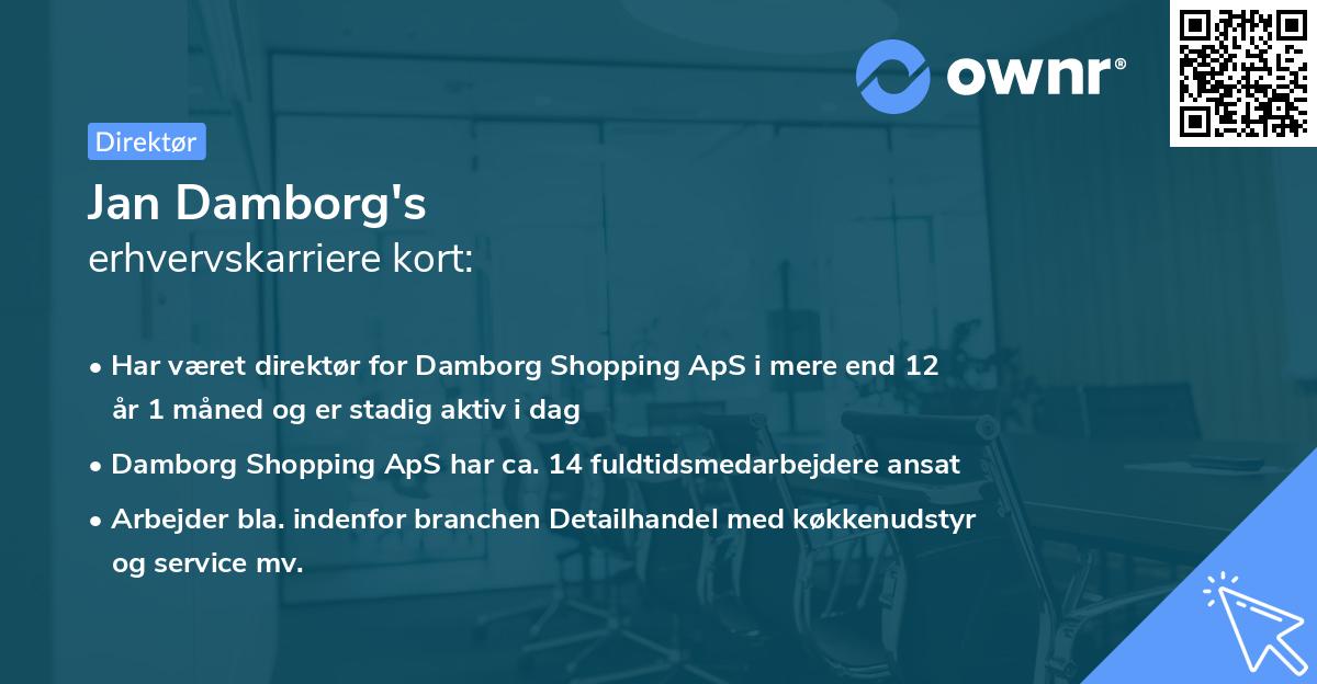 Jan Damborg's erhvervskarriere kort