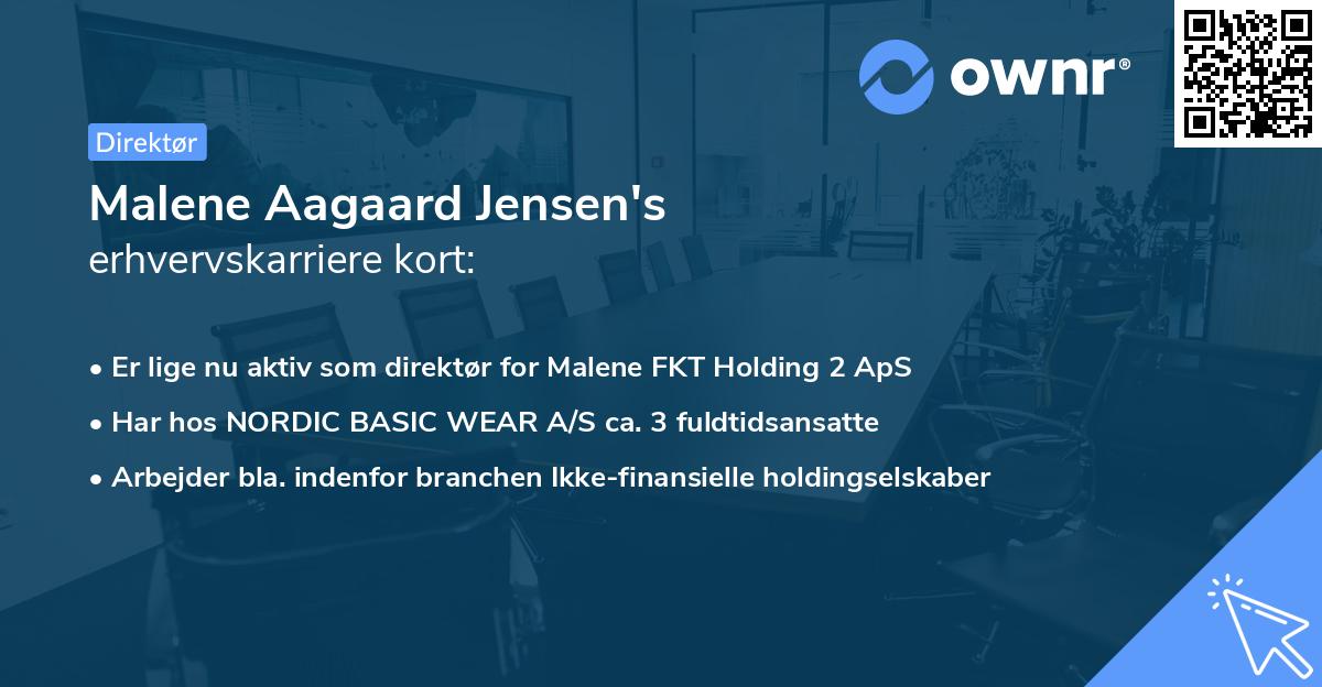 Malene Aagaard Jensen's erhvervskarriere kort