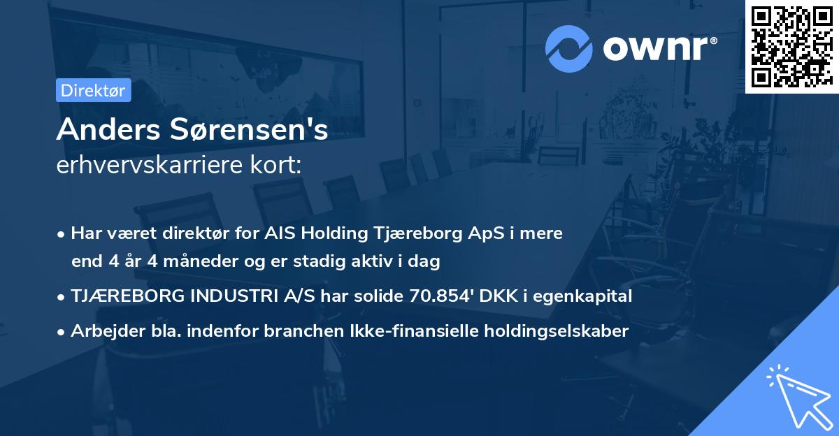 Anders Sørensen's erhvervskarriere kort