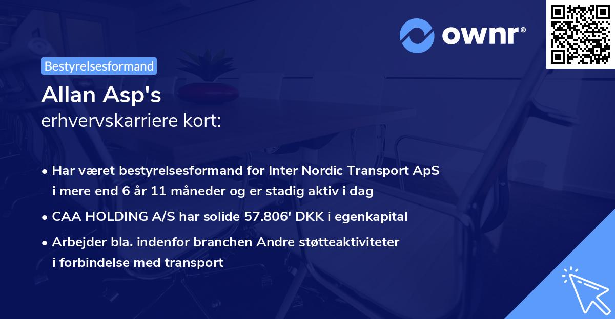 Allan Asp's erhvervskarriere kort