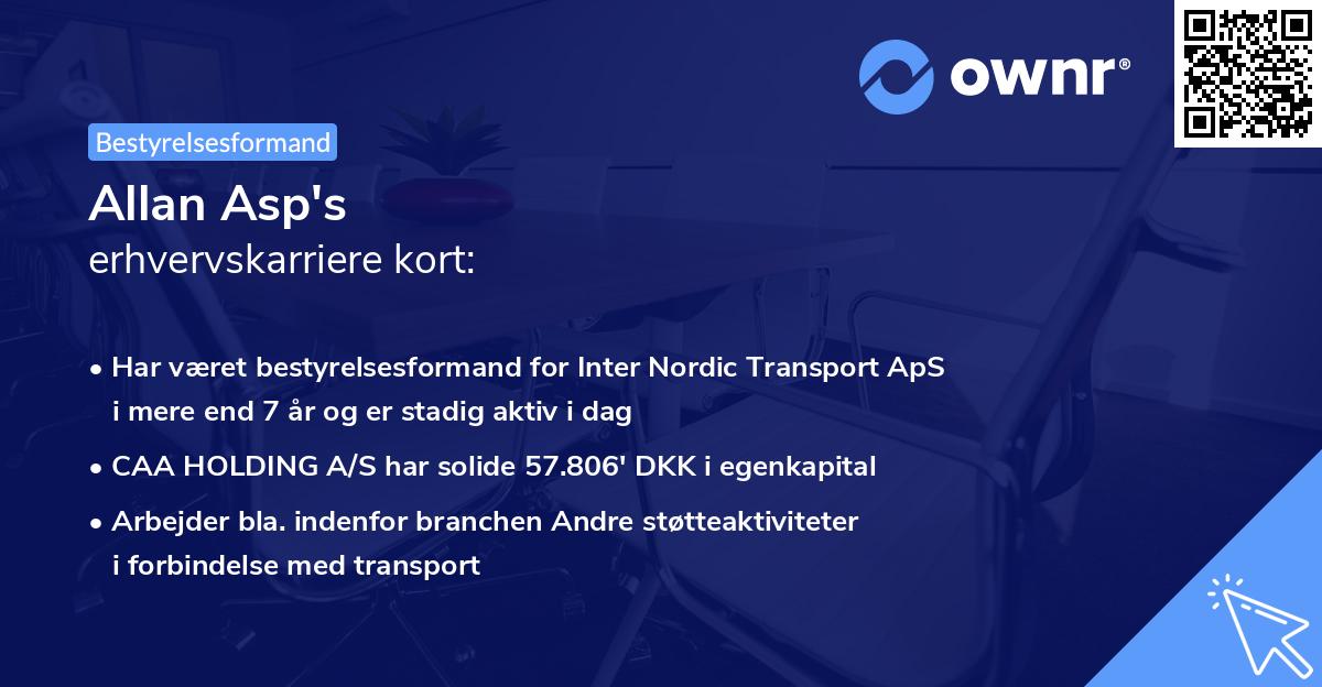 Allan Asp's erhvervskarriere kort