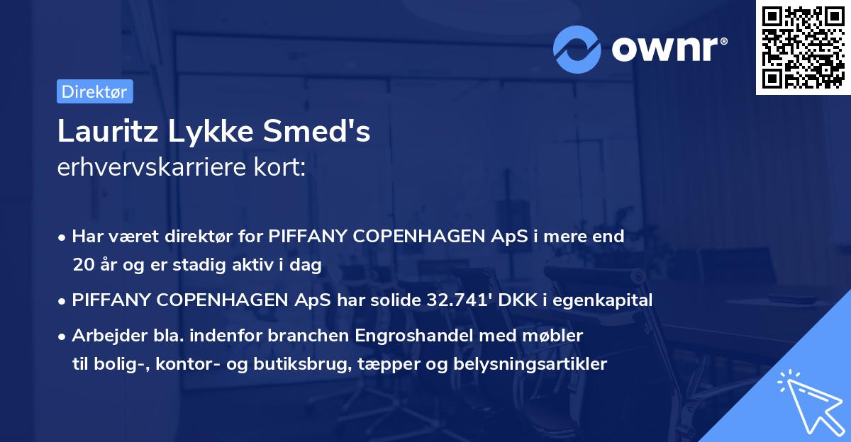 Lauritz Lykke Smed's erhvervskarriere kort