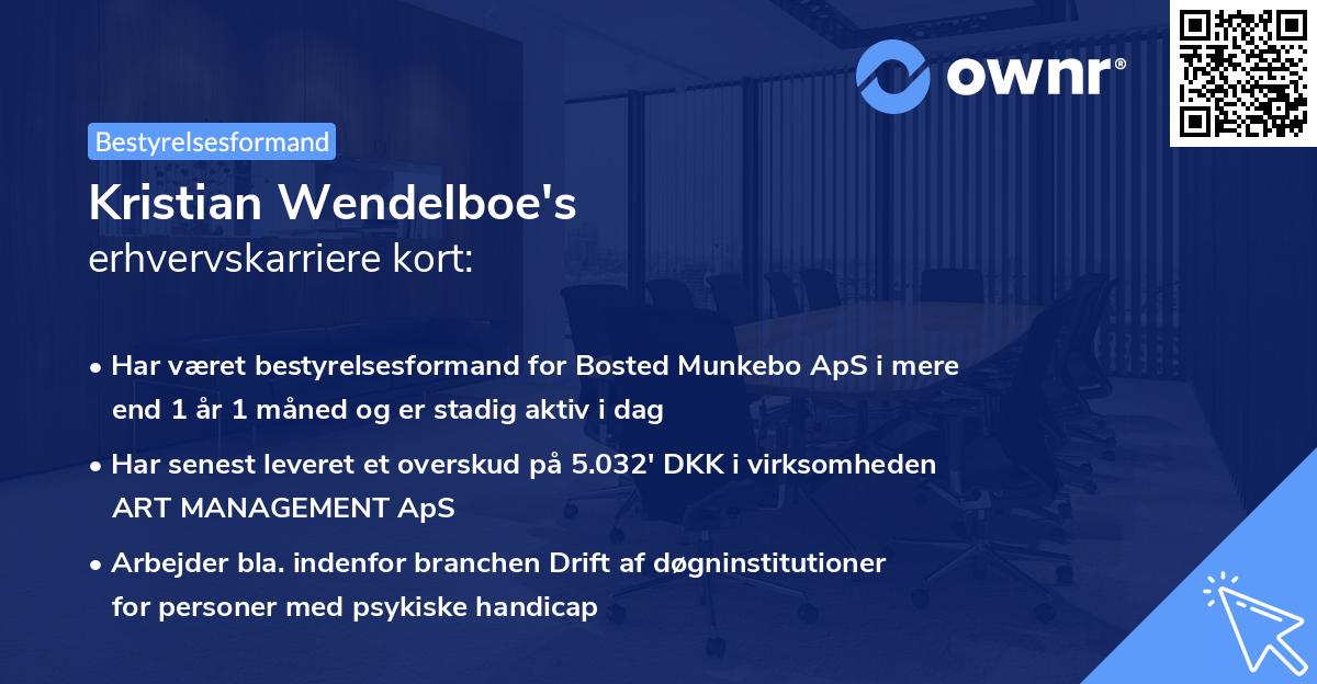 Kristian Wendelboe's erhvervskarriere kort