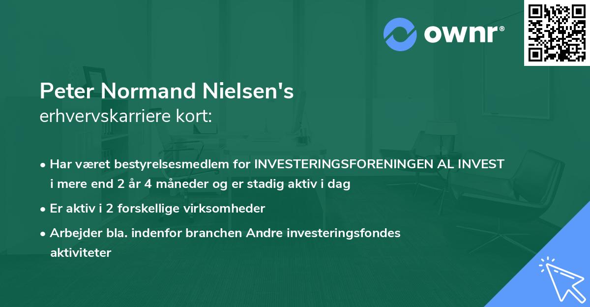 Peter Normand Nielsen's erhvervskarriere kort