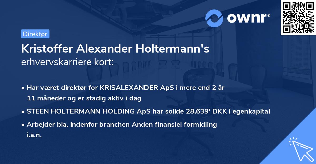 Kristoffer Alexander Holtermann's erhvervskarriere kort