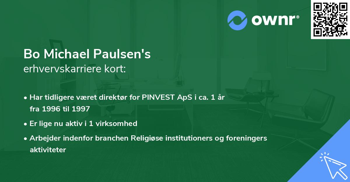 Bo Michael Paulsen's erhvervskarriere kort